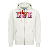 Oatmeal Heather valentines day gnomes love Zipper Hoodie - RanaPortraitStore
