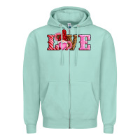 Seafoam valentines day gnomes love Zipper Hoodie - RanaPortraitStore