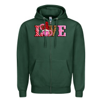 Sports Green valentines day gnomes love Zipper Hoodie - RanaPortraitStore