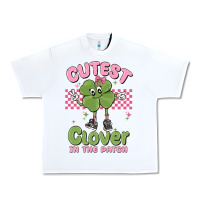 White cutest clover in the patch Urban Heavy Tee - MaliasSmallBusiness