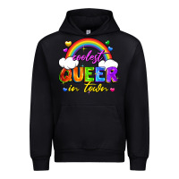 Black Coolest queer in town Urban Hoodie - FaDigitalArtStudio