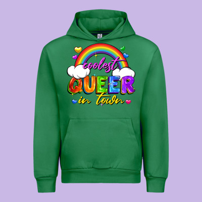 Coolest Queer In Town Urban Hoodie Designed By Fadigitalartstudio