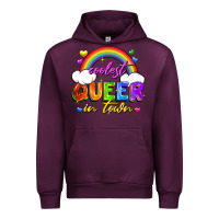 Mauve Wine Coolest queer in town Urban Hoodie - FaDigitalArtStudio