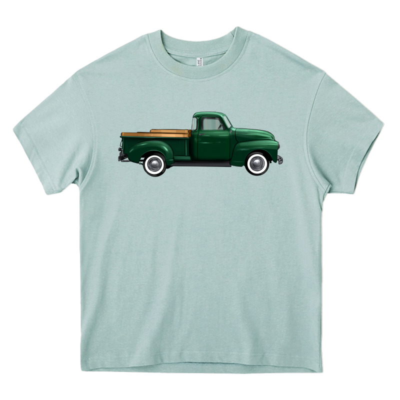 Western Green Truck Right Side View 1 Heavy Core Tee by FaDigitalArtStudio | Teevron