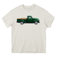 Cream western green truck right side view 1 Heavy Core Tee - FaDigitalArtStudio