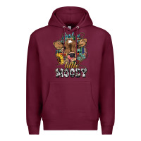 Burgundy Just a little moody baby cow Premium Hoodie - HowdyJamesFarm