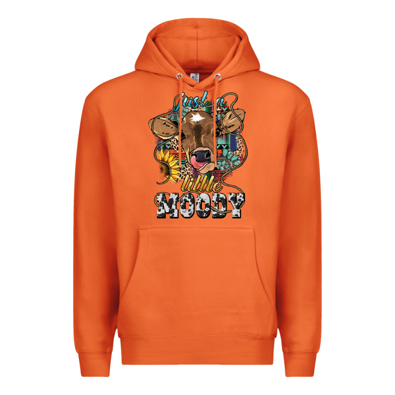 Just A Little Moody Baby Cow Premium Hoodie by HowdyJamesFarm | Teevron