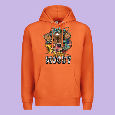 Just A Little Moody Baby Cow Premium Hoodie Designed By Howdyjamesfarm