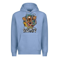 Colony Blue Just a little moody baby cow Premium Hoodie - HowdyJamesFarm