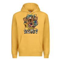 Mustard Just a little moody baby cow Premium Hoodie - HowdyJamesFarm