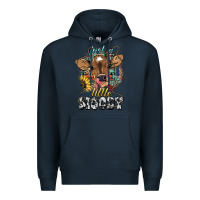 Navy Just a little moody baby cow Premium Hoodie - HowdyJamesFarm