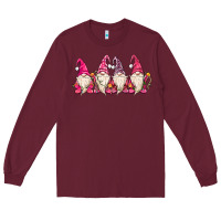 Burgundy christmas gnomies Long Sleeve Tee - MaliasSmallBusiness