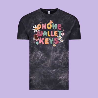 Phone Wallet Keys Vintage Tee Designed By Maliassmallbusiness