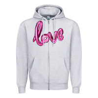 Heather Grey valentines day love balloon Zipper Hoodie - RanaPortraitStore
