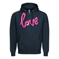 Navy valentines day love balloon Zipper Hoodie - RanaPortraitStore