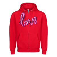 Red valentines day love balloon Zipper Hoodie - RanaPortraitStore