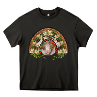 Asphalt merino wool ram lily rainbow Heavy Core Tee - BarkalooDesign