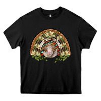 Black merino wool ram lily rainbow Heavy Core Tee - BarkalooDesign