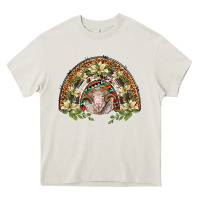 Cream merino wool ram lily rainbow Heavy Core Tee - BarkalooDesign