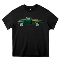 Black western green truck right side view Heavy Core Tee - FaDigitalArtStudio