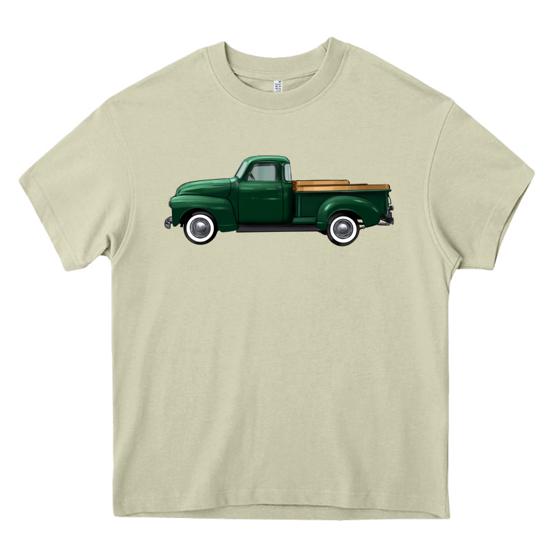 Western Green Truck Right Side View Heavy Core Tee by FaDigitalArtStudio | Teevron