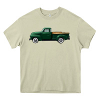 Mossy western green truck right side view Heavy Core Tee - FaDigitalArtStudio