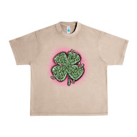 French Oak leopard shamrocks with hearts Urban Heavy Tee - MaliasSmallBusiness