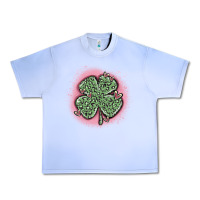 Grape Ice leopard shamrocks with hearts Urban Heavy Tee - MaliasSmallBusiness