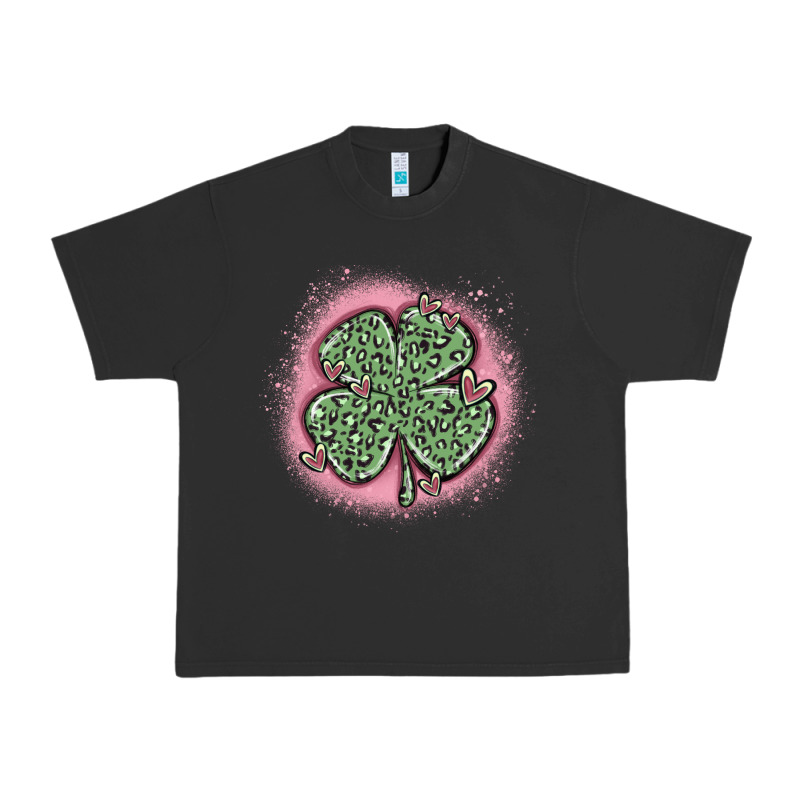 Leopard Shamrocks With Hearts Urban Heavy Tee by MaliasSmallBusiness | Teevron