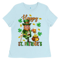Baby Blue Happy st. patricks day Ladies Tee - Neo Western