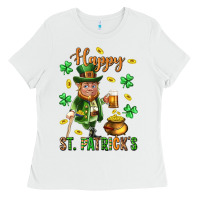 White Happy st. patricks day Ladies Tee - Neo Western