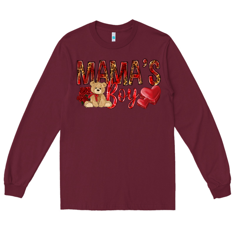 Mamas Boy With Leopard Long Sleeve Tee by NancyCooperArtShop | Teevron