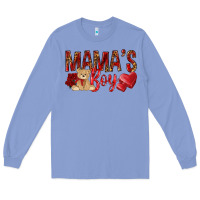 Colony Blue mamas boy with leopard Long Sleeve Tee - NancyCooperArtShop