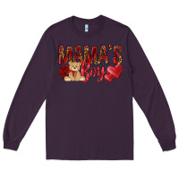 Plum mamas boy with leopard Long Sleeve Tee - NancyCooperArtShop