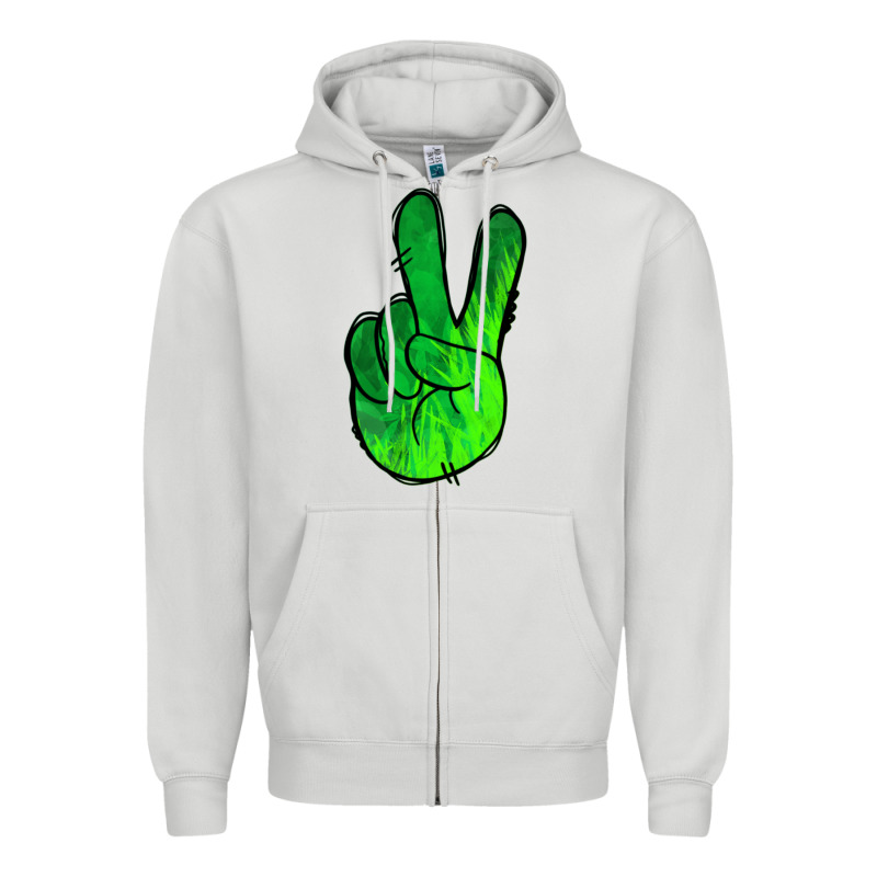Green Peace Sign Zipper Hoodie by Jasminsmagicworld | Teevron