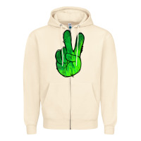 Sandshell Green Peace Sign Zipper Hoodie - Jasminsmagicworld