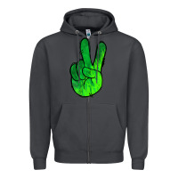 Smoke Green Peace Sign Zipper Hoodie - Jasminsmagicworld