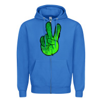 True Royal Green Peace Sign Zipper Hoodie - Jasminsmagicworld