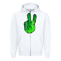 White Green Peace Sign Zipper Hoodie - Jasminsmagicworld