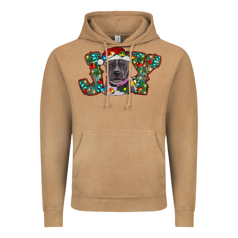 Christmas Pitbull Joy Vintage Hoodie by RanaPortraitStore | Teevron