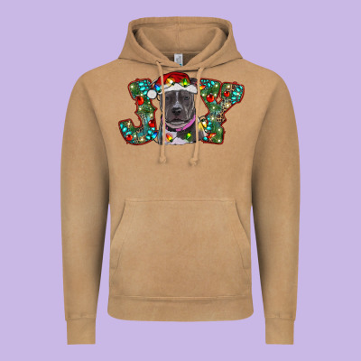 Christmas Pitbull Joy Vintage Hoodie Designed By Ranaportraitstore