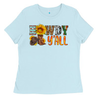 Baby Blue howdy y all Ladies Tee - HRA Design Shop