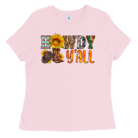Bubblegum Pink howdy y all Ladies Tee - HRA Design Shop