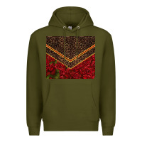Army Green red roses with leopard Premium Hoodie - TumblerDesignByShophia