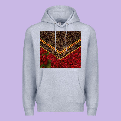 Red Roses With Leopard Premium Hoodie Designed By Tumblerdesignbyshophia