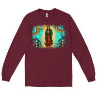 Burgundy gemstone our lady of guadalupe Long Sleeve Tee - JahusDesignShop