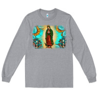 Heather Grey gemstone our lady of guadalupe Long Sleeve Tee - JahusDesignShop