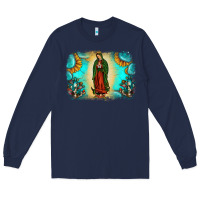 Navy gemstone our lady of guadalupe Long Sleeve Tee - JahusDesignShop
