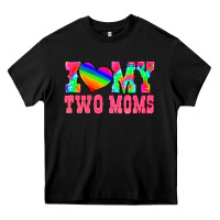Black i love my two moms Heavy Core Tee - HRA Design Shop