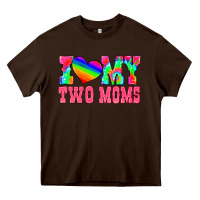 Chocolate Brown i love my two moms Heavy Core Tee - HRA Design Shop